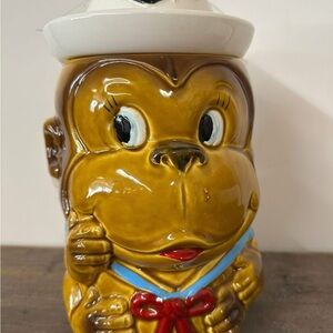 Vintage Monkey Cookie Jar